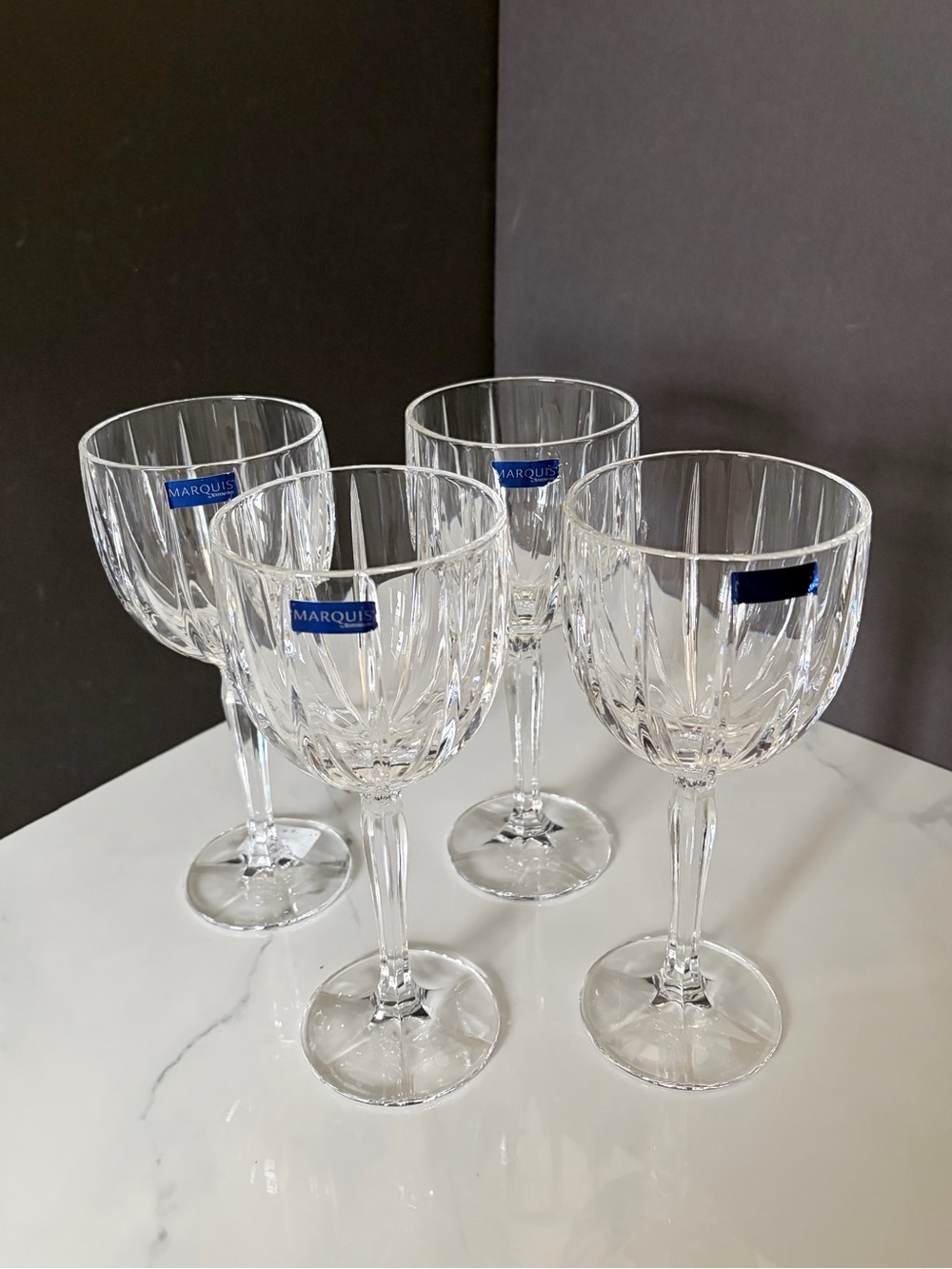 SET of 4 Omega All Purpose Wine Goblets - Marquis Waterford Crystal